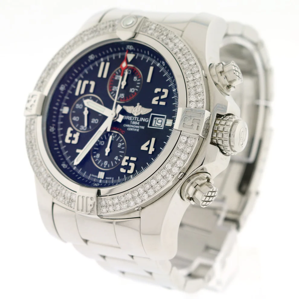 Reloj réplica: Breitling Super Avenger II, esfera negra, 48 mm, acero — fantástico – Foto 3
