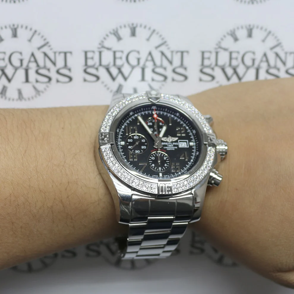 Reloj réplica: Breitling Super Avenger II, esfera negra, 48 mm, acero — fantástico – Foto 4
