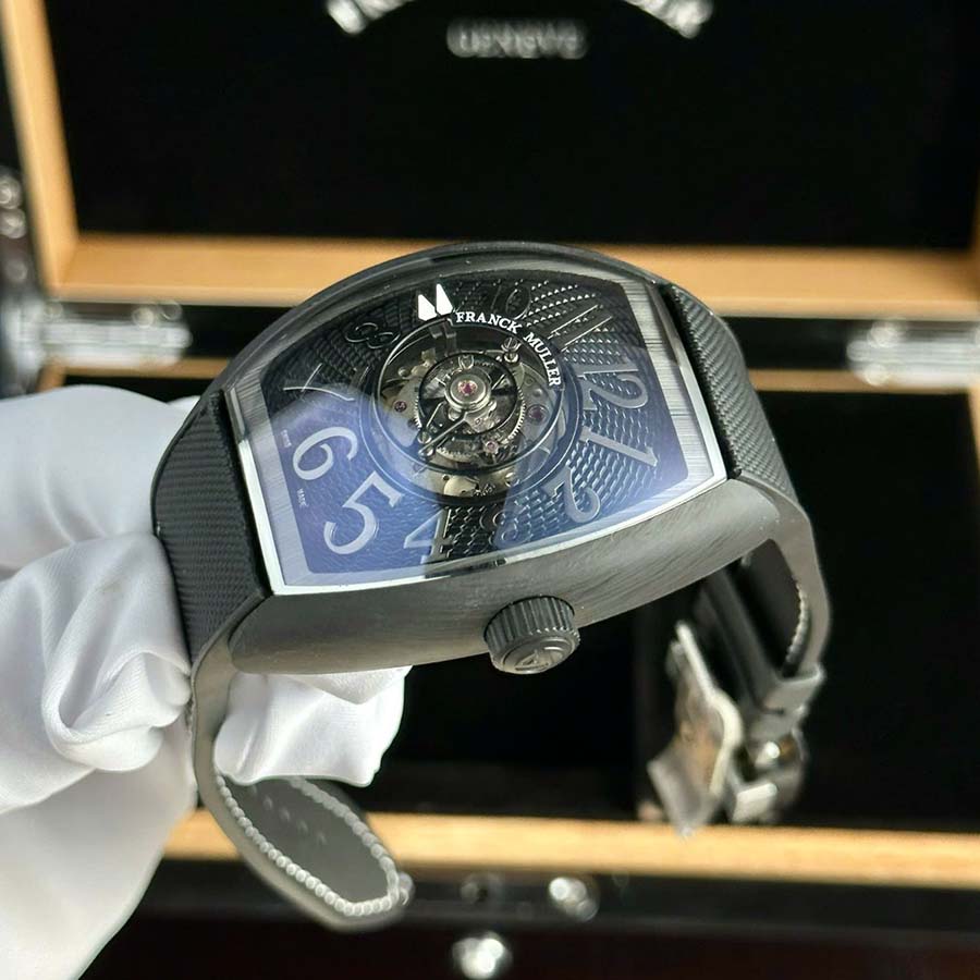 Reloj réplica: Franck Muller Grand Central Tourbillon, carbono negro, esfera con números arábigos, 44 mm — de calidad superior – Foto 4