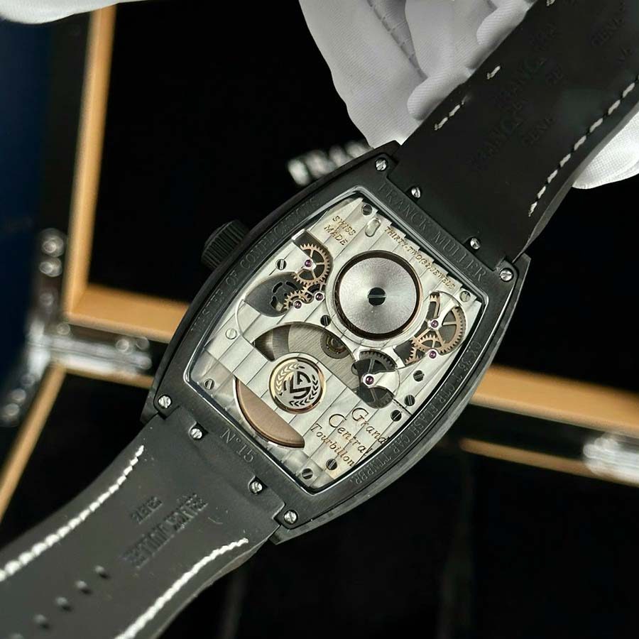 Reloj réplica: Franck Muller Grand Central Tourbillon, carbono negro, esfera con números arábigos, 44 mm — de calidad superior – Foto 9