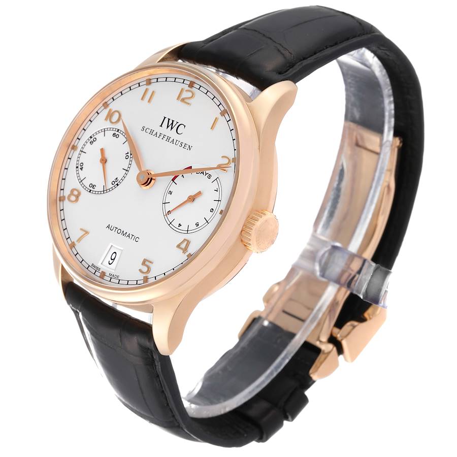 Reloj réplica para hombre: IWC Portugieser, automático, oro rosa, esfera plateada, IW500701 — raro – Foto 4