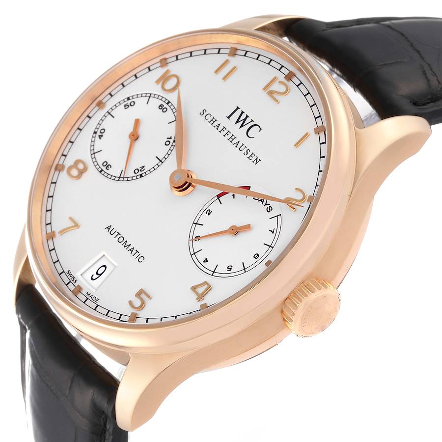 Reloj réplica para hombre: IWC Portugieser, automático, oro rosa, esfera plateada, IW500701 — raro – Foto 5