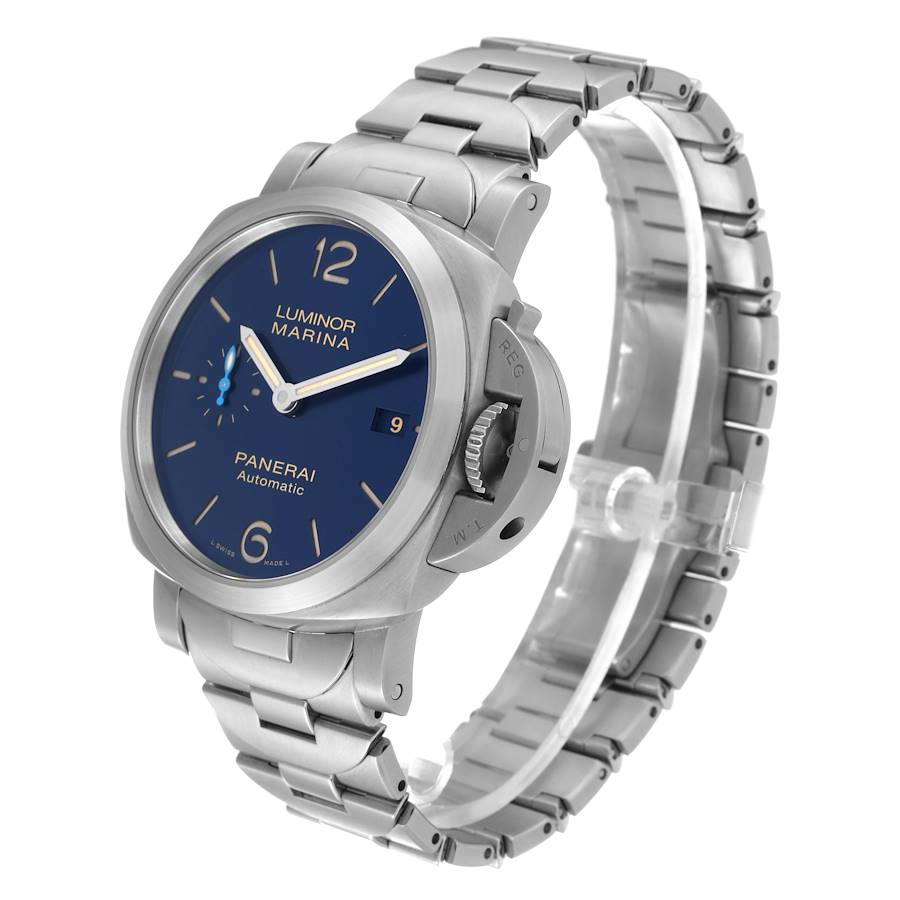 Reloj réplica: Panerai Luminor Marina 1950, esfera azul, acero, PAM01028 — de gran valor – Foto 4