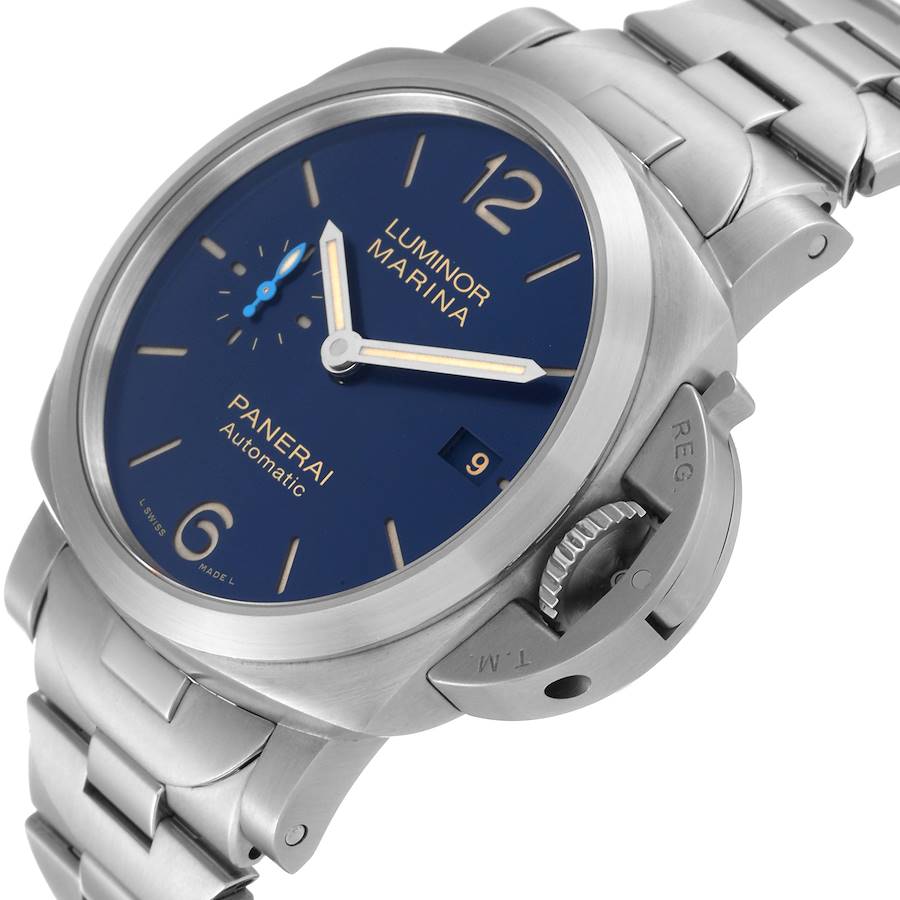 Reloj réplica: Panerai Luminor Marina 1950, esfera azul, acero, PAM01028 — de gran valor – Foto 5