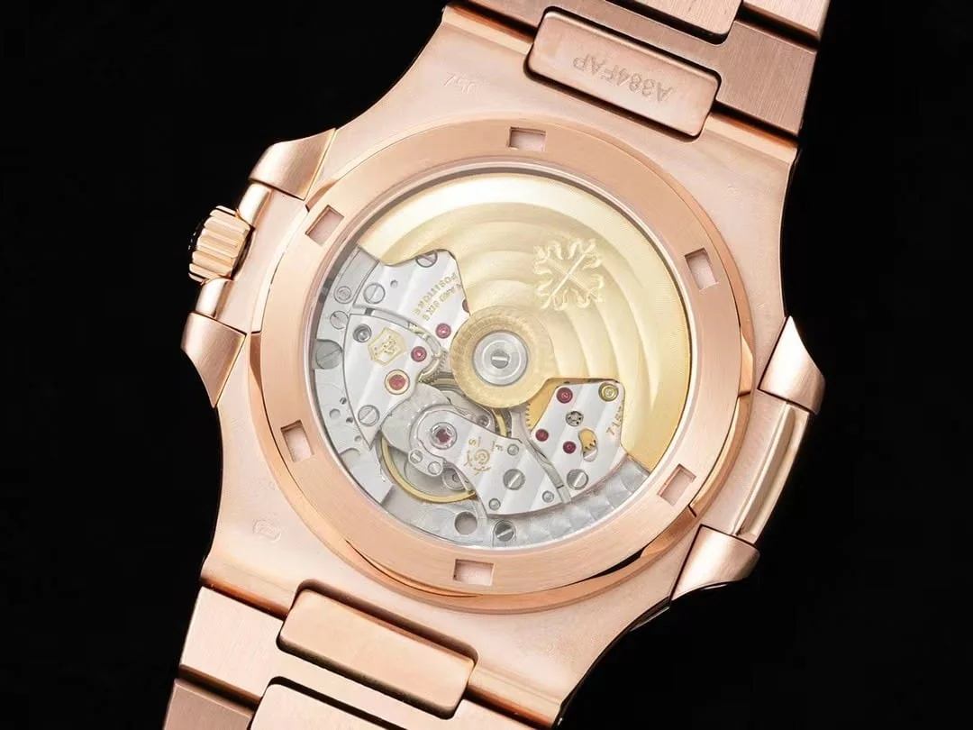 Reloj réplica: Patek Philippe 40 mm, oro rosa, esfera negra, engaste integral — extraordinario – Foto 7