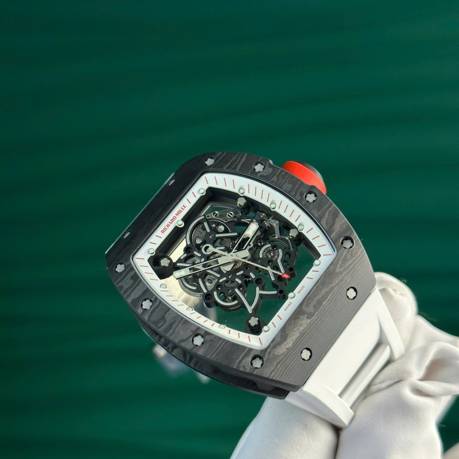 Reloj réplica: Richard Mille RM 055 Bubba Watson, fibra de carbono, blanco, 42.7 X 49,9 mm — atractivo – Foto 3
