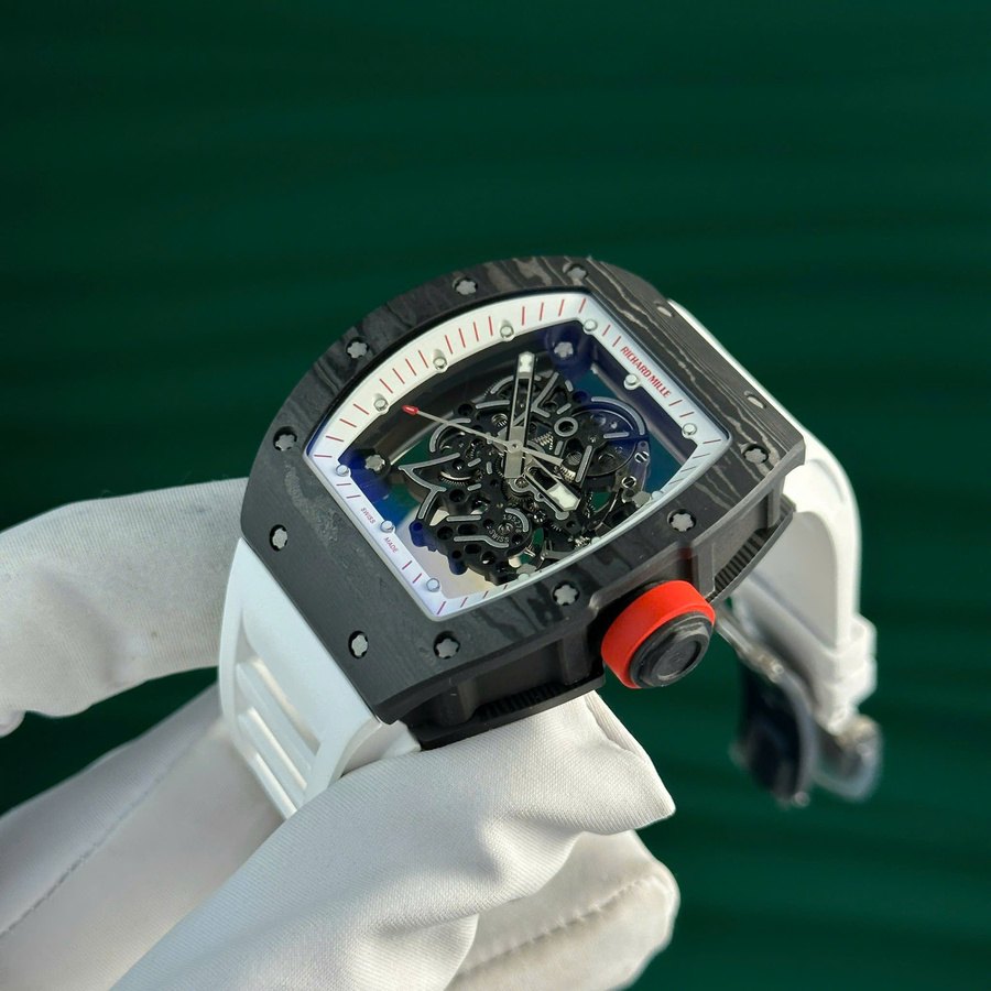 Reloj réplica: Richard Mille RM 055 Bubba Watson, fibra de carbono, blanco, 42.7 X 49,9 mm — atractivo – Foto 4