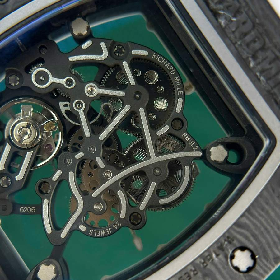 Reloj réplica: Richard Mille RM 055 Bubba Watson, fibra de carbono, blanco, 42.7 X 49,9 mm — atractivo – Foto 7