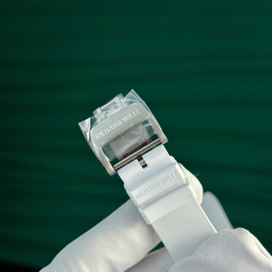 Reloj réplica: Richard Mille RM 055 Bubba Watson, fibra de carbono, blanco, 42.7 X 49,9 mm — atractivo – Foto 12