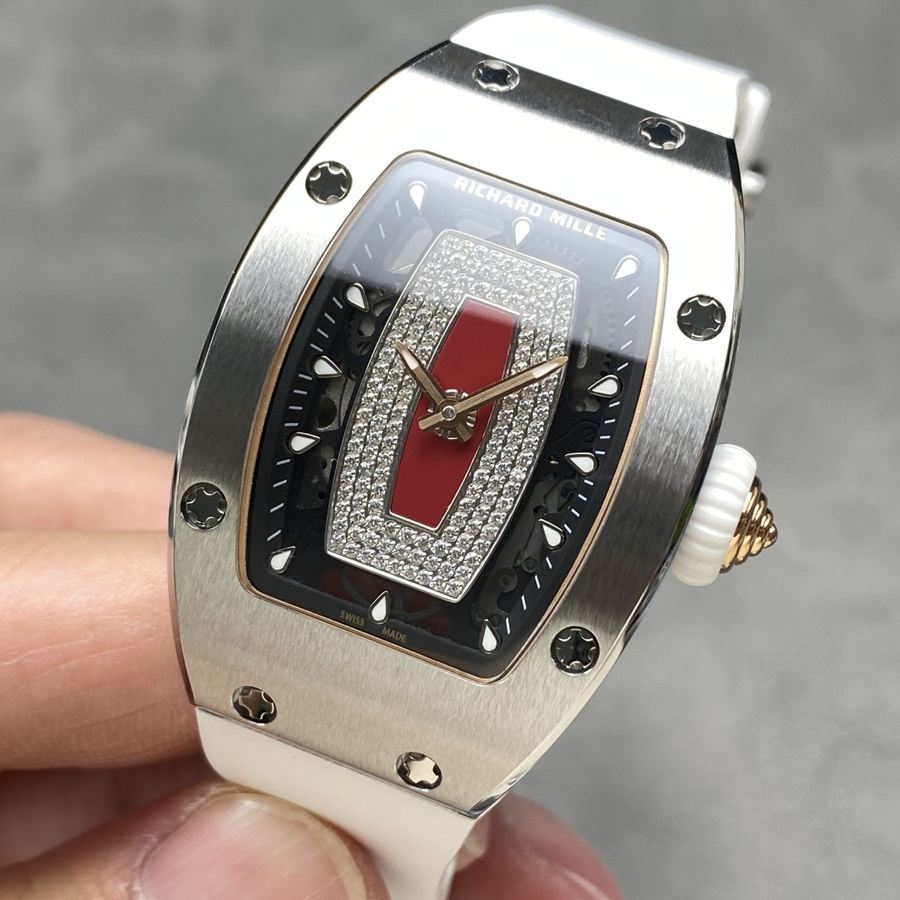 Reloj réplica: Richard Mille RM 07-01, cerámica blanca, caja, correa de caucho blanca, BBA, fabricante, 45.32 X 32,3 mm — bello – Foto 3