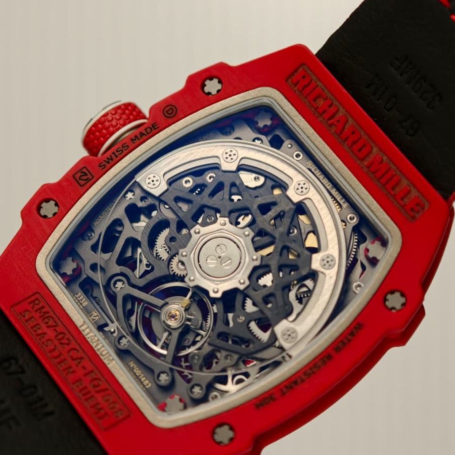 Reloj réplica: Richard Mille RM 67-02, suiza, Sébastian Buemi, rojo, Quartz TPT 38.7 X 47,52 mm — de los mejores – Foto 8