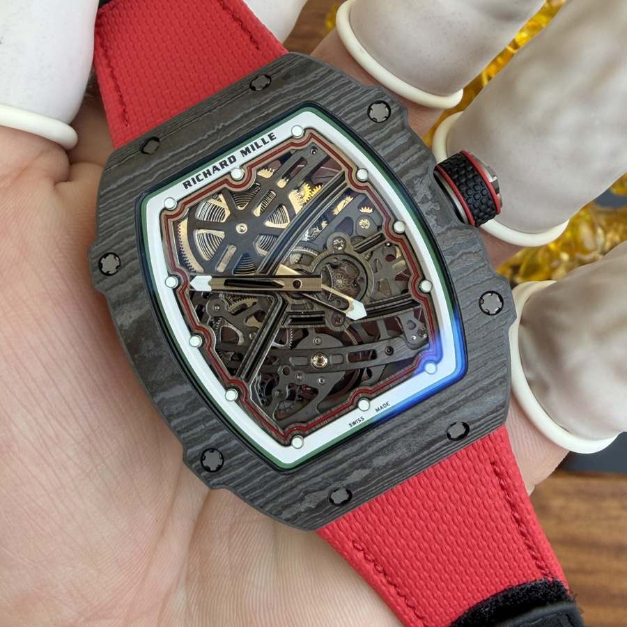 Reloj réplica: Richard Mille RM 67-02, extraplano, italia, Carbon TPT, rojo, verde, 38.7 X 47,52 mm — clásico – Foto 3