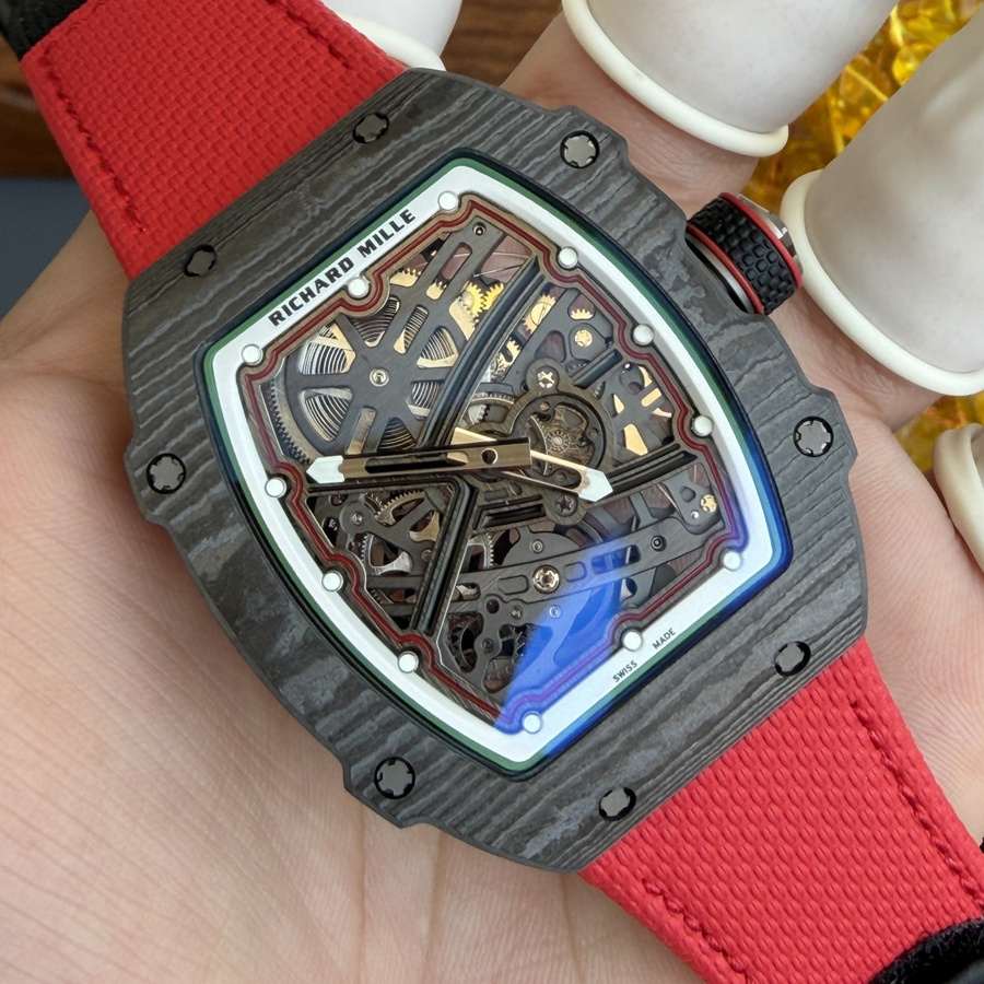 Reloj réplica: Richard Mille RM 67-02, extraplano, italia, Carbon TPT, rojo, verde, 38.7 X 47,52 mm — clásico – Foto 5