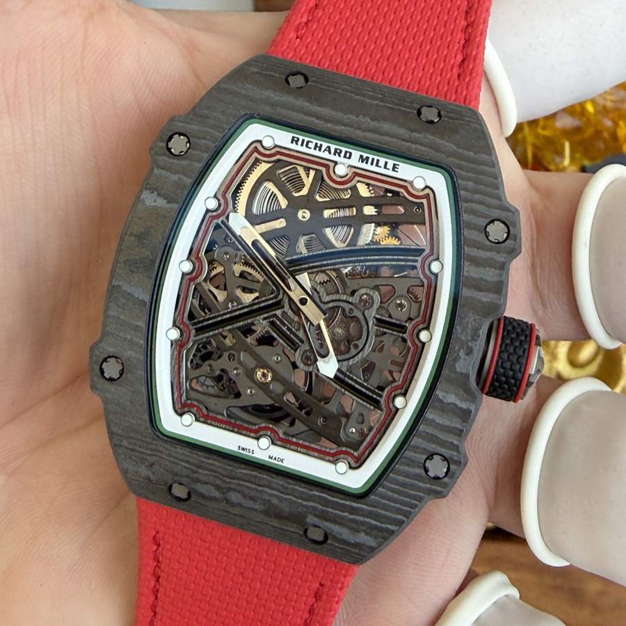 Reloj réplica: Richard Mille RM 67-02, extraplano, italia, Carbon TPT, rojo, verde, 38.7 X 47,52 mm — clásico – Foto 6