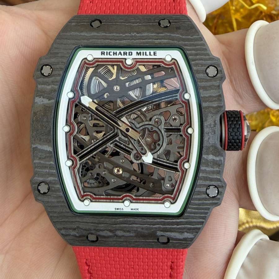 Reloj réplica: Richard Mille RM 67-02, extraplano, italia, Carbon TPT, rojo, verde, 38.7 X 47,52 mm — clásico – Foto 7