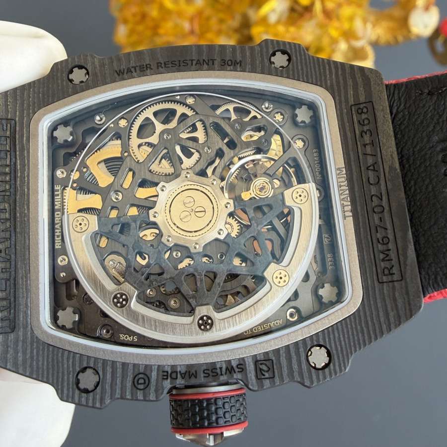 Reloj réplica: Richard Mille RM 67-02, extraplano, italia, Carbon TPT, rojo, verde, 38.7 X 47,52 mm — clásico – Foto 10