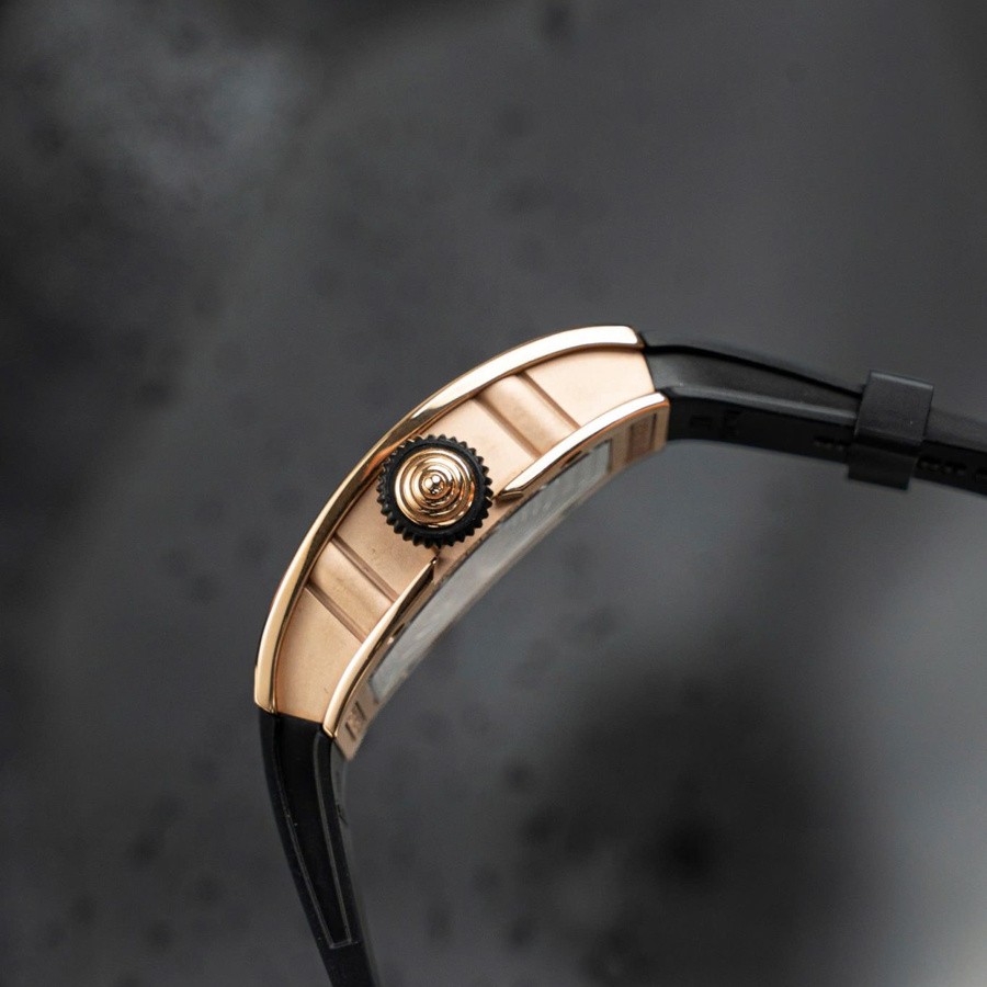 Reloj réplica: Richard Mille RM 07-01, oro rosa, diamantes, ónice, esfera, correa de caucho, ZF 45.32 X 32,3 mm — clásico – Foto 6