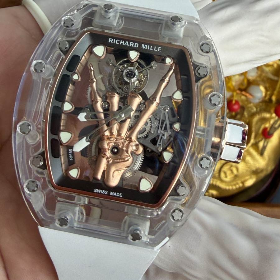 Reloj réplica: Richard Mille RM 66, volante, tourbillon, hecho a medida, auténtico, blanco, zafiro, 42,7 mm X 49,94 mm — rentable – Foto 6