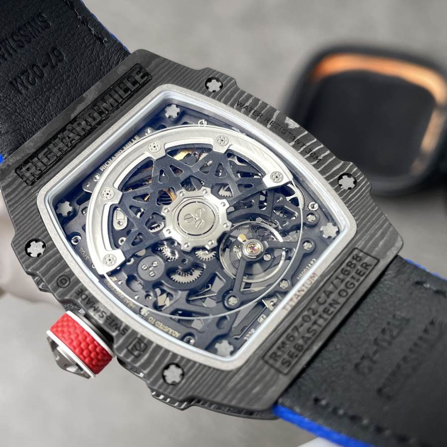 Reloj réplica: Richard Mille RM 67-02 Carbon NTPT Sébastien Ogier, extraplano, 38.7 X 47,52 mm — distintivo – Foto 11