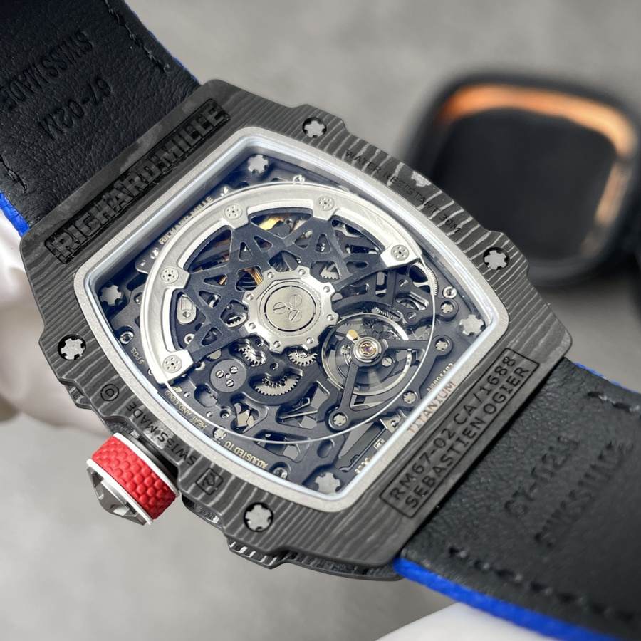 Reloj réplica: Richard Mille RM 67-02 Carbon NTPT Sébastien Ogier, extraplano, 38.7 X 47,52 mm — distintivo – Foto 12