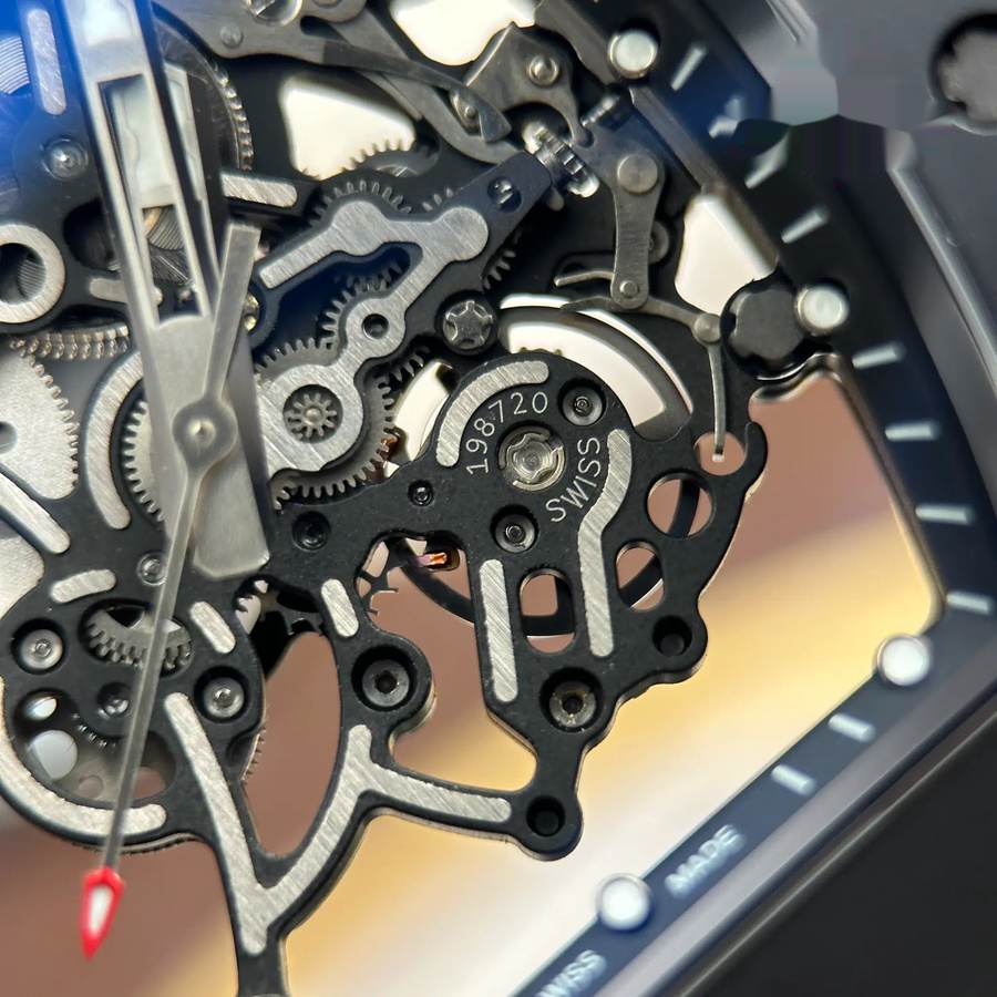 Reloj réplica: Richard Mille RM 055 Bubba Watson, completamente negro, cerámica, correa de caucho, ZF 42,7 mm — espectacular – Foto 7