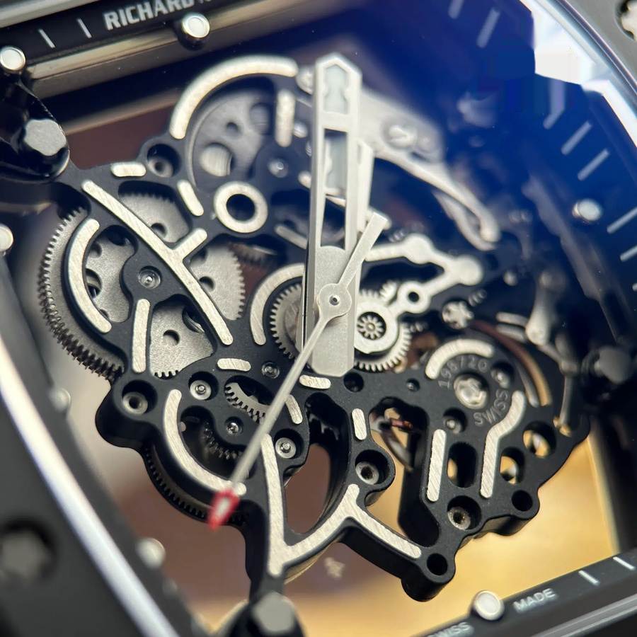 Reloj réplica: Richard Mille RM 055 Bubba Watson, completamente negro, cerámica, correa de caucho, ZF 42,7 mm — espectacular – Foto 8
