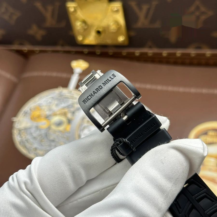Reloj réplica: Richard Mille RM 055 Bubba Watson, completamente negro, cerámica, correa de caucho, ZF 42,7 mm — espectacular – Foto 12