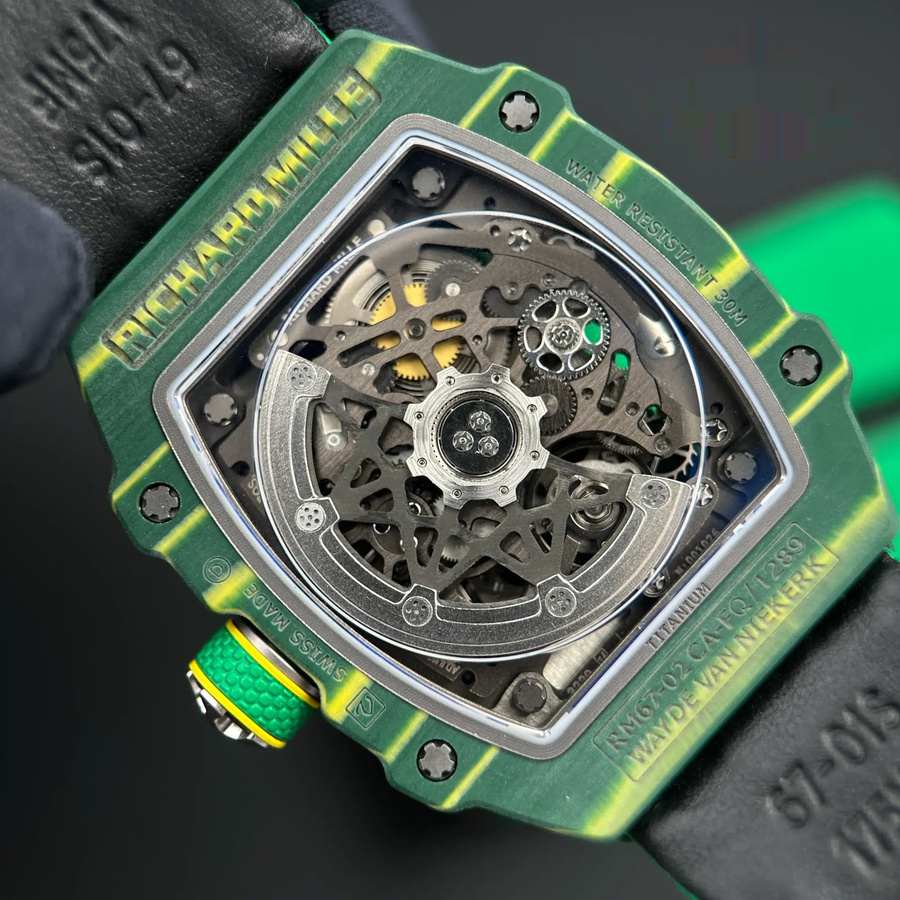 Reloj réplica: Richard Mille RM 67-02 Wayde Van Niekerk, automático, extraplano, verde, Quartz TPT 47.52 X 38,7 mm — exclusivo – Foto 11