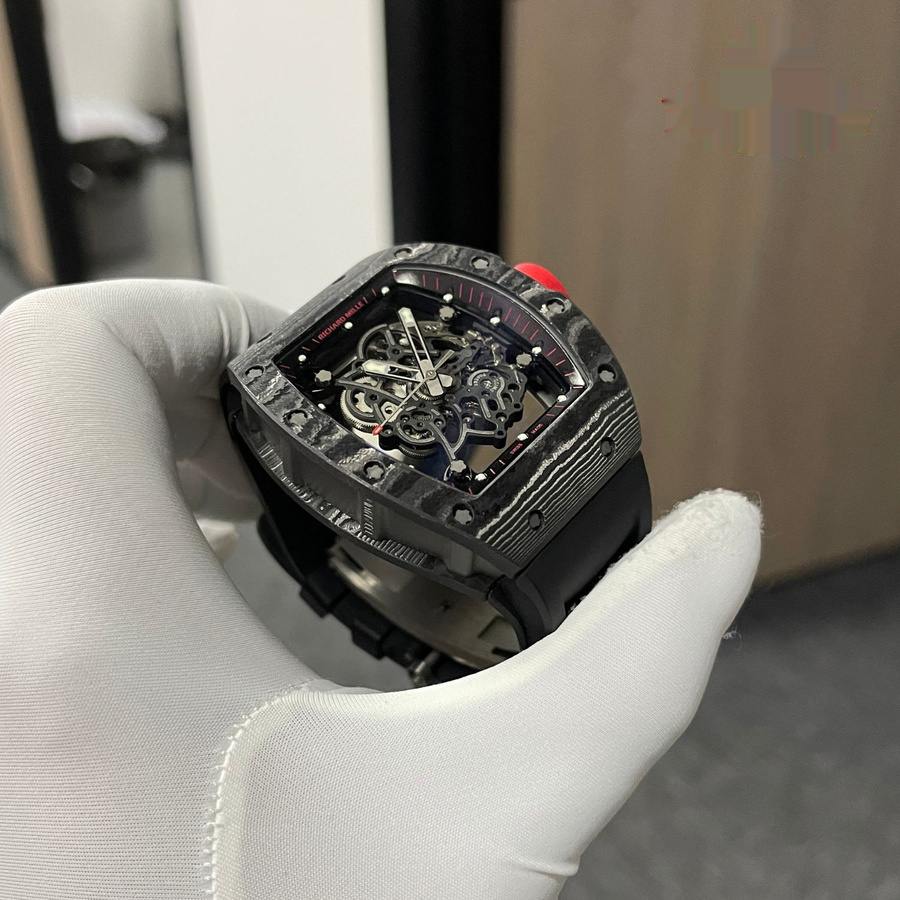 Reloj réplica: Richard Mille RM 055 Bubba Watson, oscuro, hecho a medida, NTPT, fibra de carbono, movimiento vaucher — destacado – Foto 3