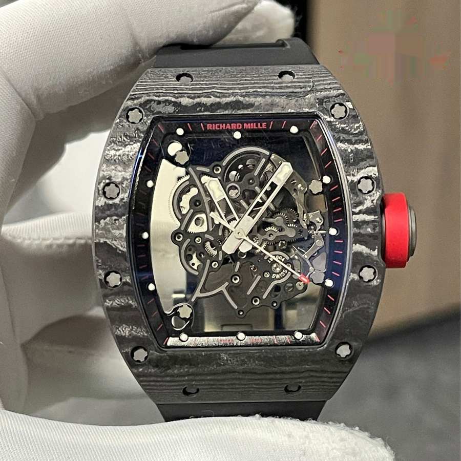 Reloj réplica: Richard Mille RM 055 Bubba Watson, oscuro, hecho a medida, NTPT, fibra de carbono, movimiento vaucher — destacado – Foto 4