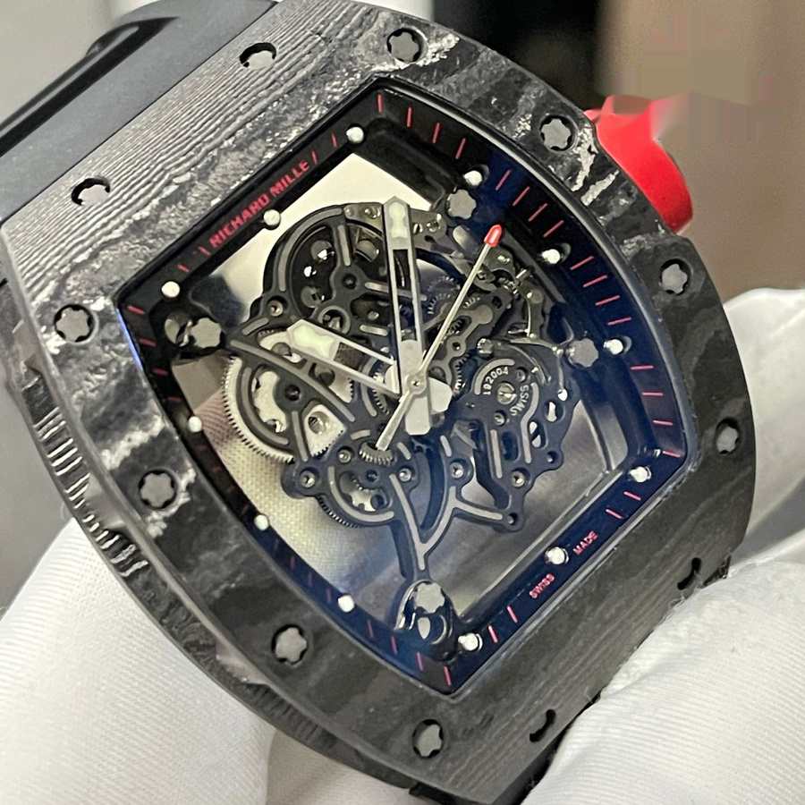 Reloj réplica: Richard Mille RM 055 Bubba Watson, oscuro, hecho a medida, NTPT, fibra de carbono, movimiento vaucher — destacado – Foto 5