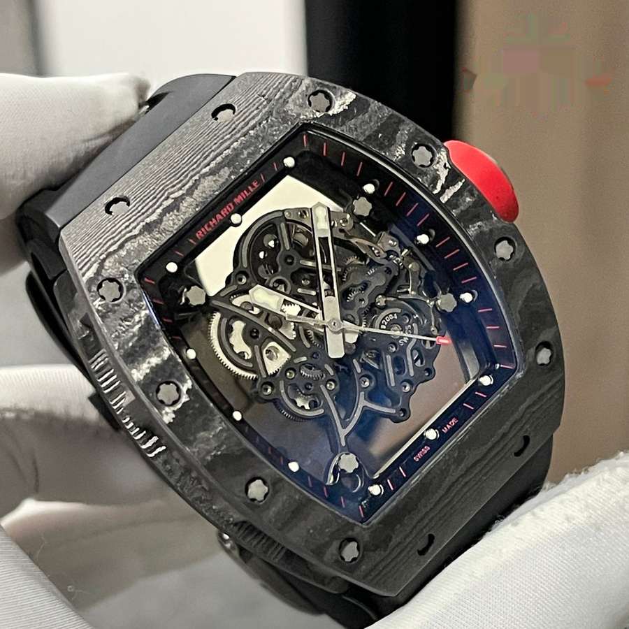 Reloj réplica: Richard Mille RM 055 Bubba Watson, oscuro, hecho a medida, NTPT, fibra de carbono, movimiento vaucher — destacado – Foto 6