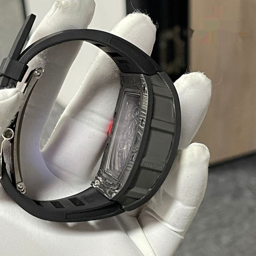 Reloj réplica: Richard Mille RM 055 Bubba Watson, oscuro, hecho a medida, NTPT, fibra de carbono, movimiento vaucher — destacado – Foto 9