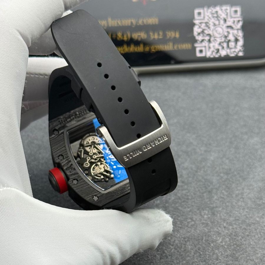 Reloj réplica: Richard Mille RM 055 Bubba Watson, oscuro, hecho a medida, NTPT, fibra de carbono, movimiento vaucher — destacado – Foto 13
