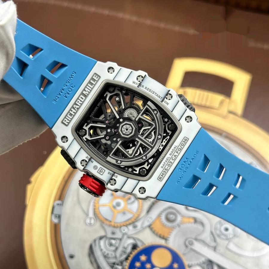 Reloj réplica: Richard Mille RM 35-03 Rafael Nadal, carbono, 43,2 mm X 50 mm — de acabado exquisito – Foto 11