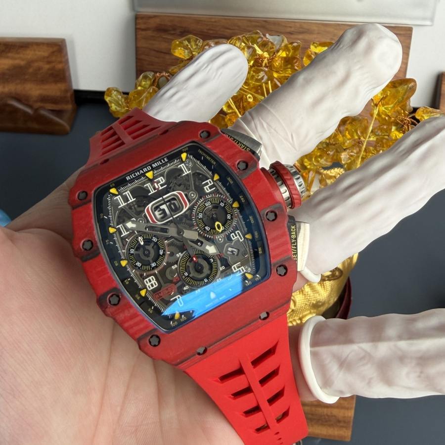 Reloj réplica: Richard Mille RM 11-03, rojo, Quartz TPT, automático, cronógrafo, 49.94 X 44,5 mm — de acabado exquisito – Foto 3