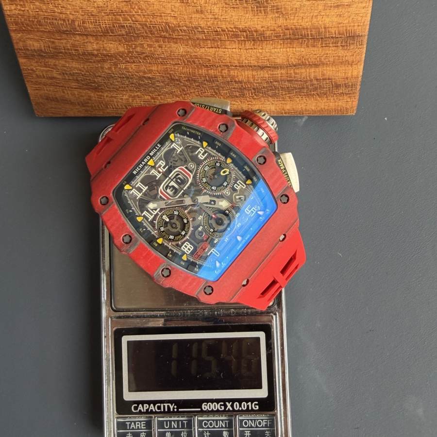 Reloj réplica: Richard Mille RM 11-03, rojo, Quartz TPT, automático, cronógrafo, 49.94 X 44,5 mm — de acabado exquisito – Foto 10