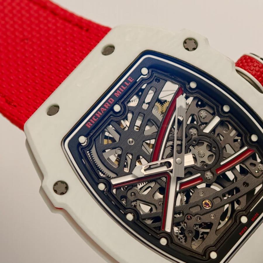 Reloj réplica: Richard Mille, extraplano, RM 67-02 Charles Leclerc Monaco, blanco, Quartz TPT 38.7 X 47,52 mm — de alta gama – Foto 3