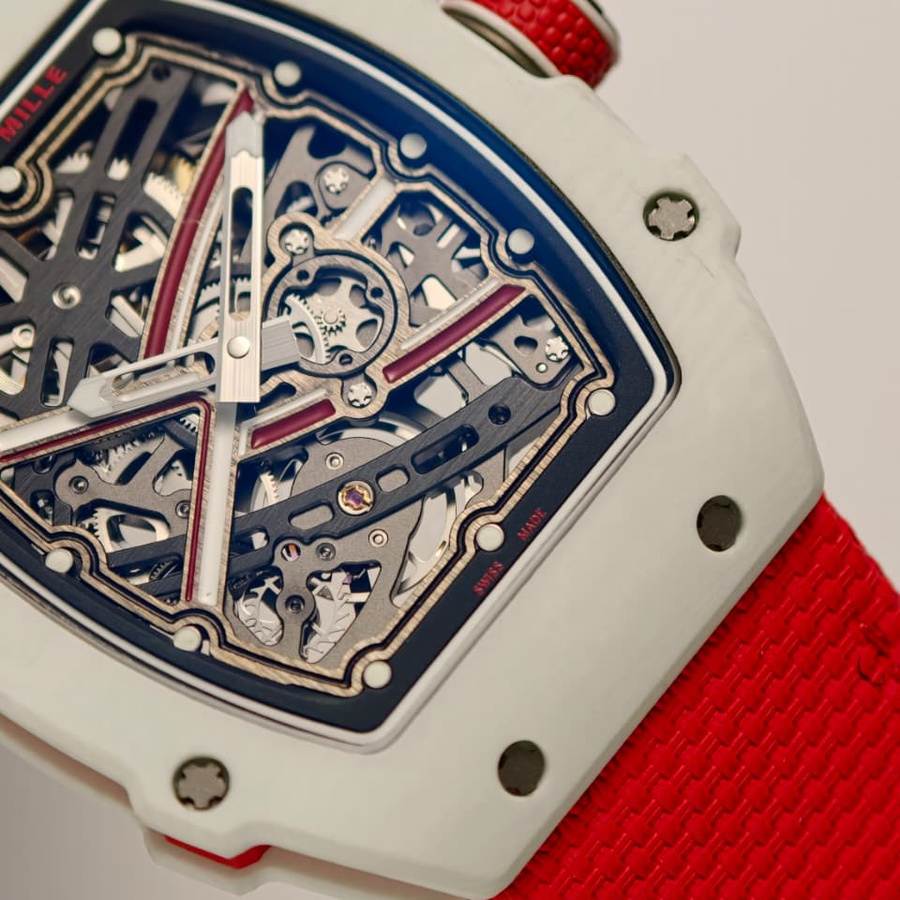 Reloj réplica: Richard Mille, extraplano, RM 67-02 Charles Leclerc Monaco, blanco, Quartz TPT 38.7 X 47,52 mm — de alta gama – Foto 4
