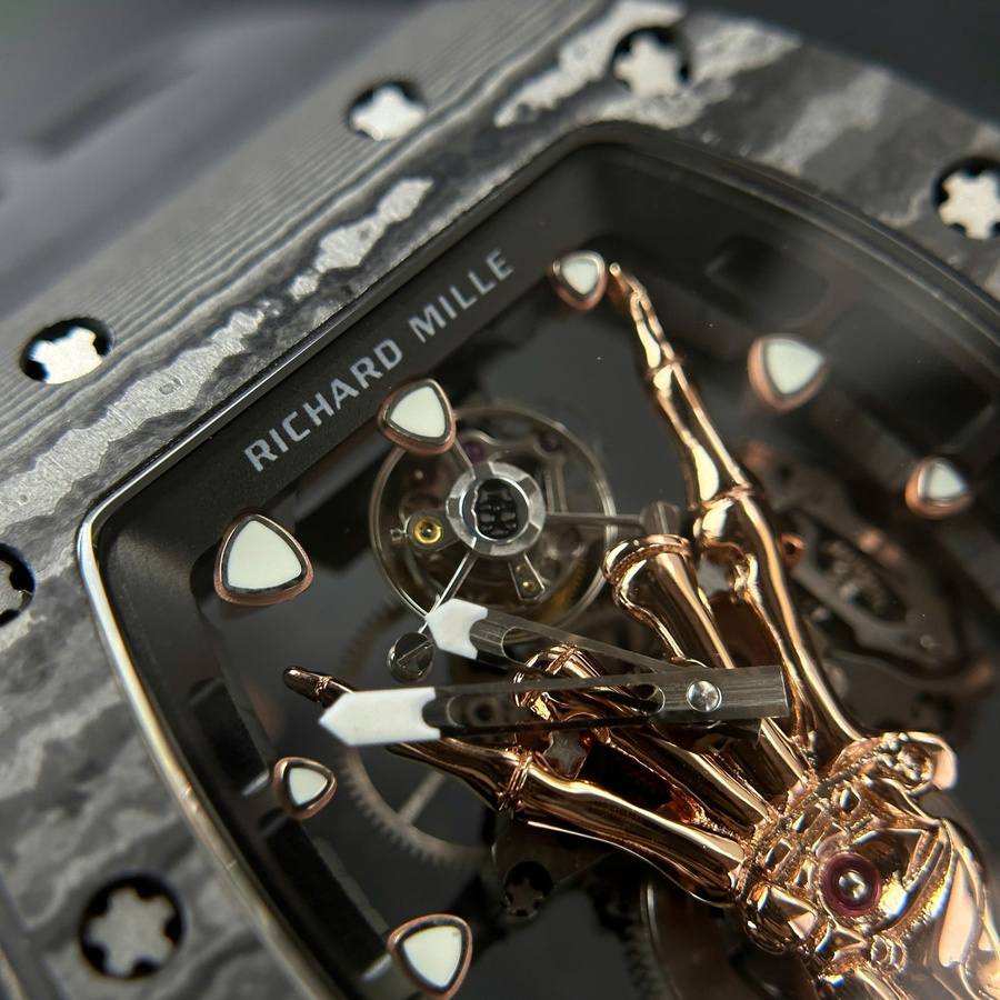 Reloj réplica: Richard Mille RM 66, volante, tourbillon, cuerda manual, Carbon TPT 42,7 mm X 49,94 mm — de alto rendimiento – Foto 5