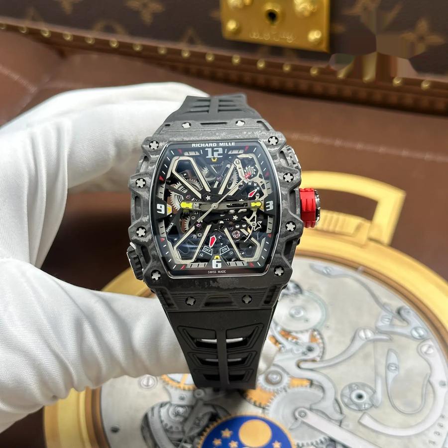 Reloj réplica: Richard Mille RM 35-03 Rafael Nadal, carbono negro, 43,2 mm X 50 mm — de gran valor – Foto 1