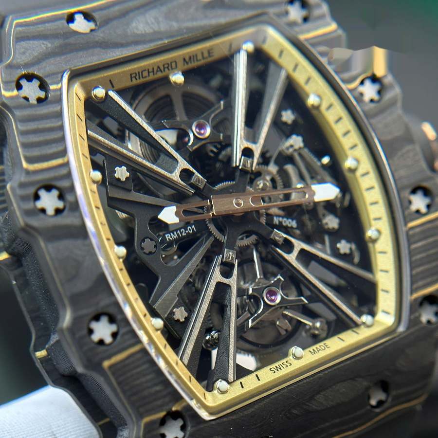 Reloj réplica: Richard Mille RM 12-01, tourbillon, edición limitada, Carbon TPT 48 mm X 39,3 mm — impecable – Foto 5