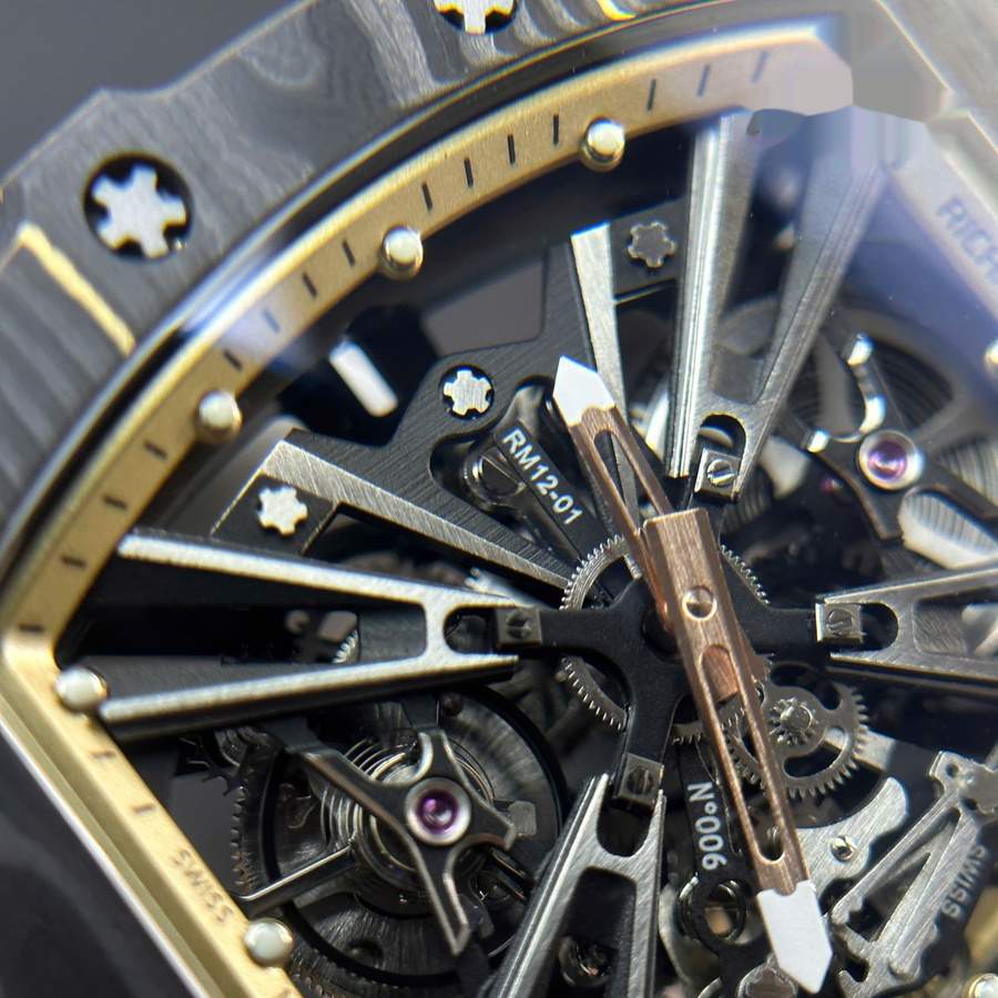 Reloj réplica: Richard Mille RM 12-01, tourbillon, edición limitada, Carbon TPT 48 mm X 39,3 mm — impecable – Foto 8