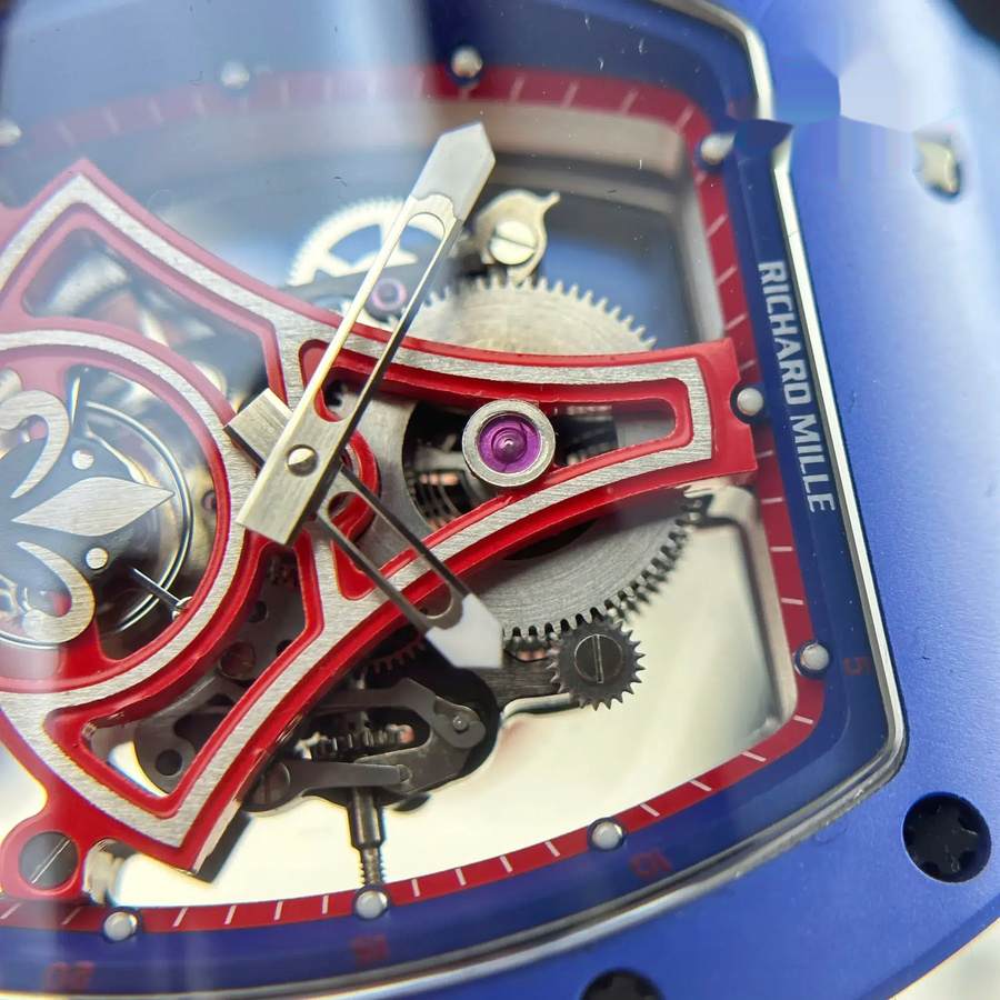 Reloj réplica: Richard Mille RM 52-03 Paris Saint-Germain, tourbillon, cerámica azul, correa de caucho, 48 mm X 39,3 mm — a buen precio – Foto 5