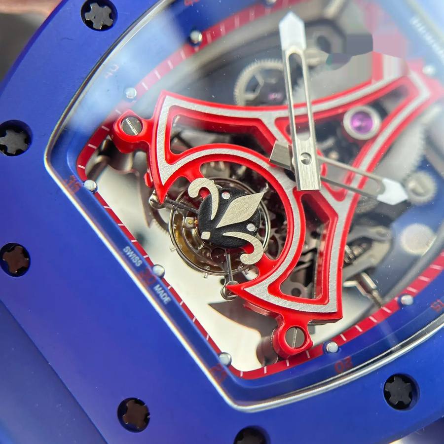 Reloj réplica: Richard Mille RM 52-03 Paris Saint-Germain, tourbillon, cerámica azul, correa de caucho, 48 mm X 39,3 mm — a buen precio – Foto 6