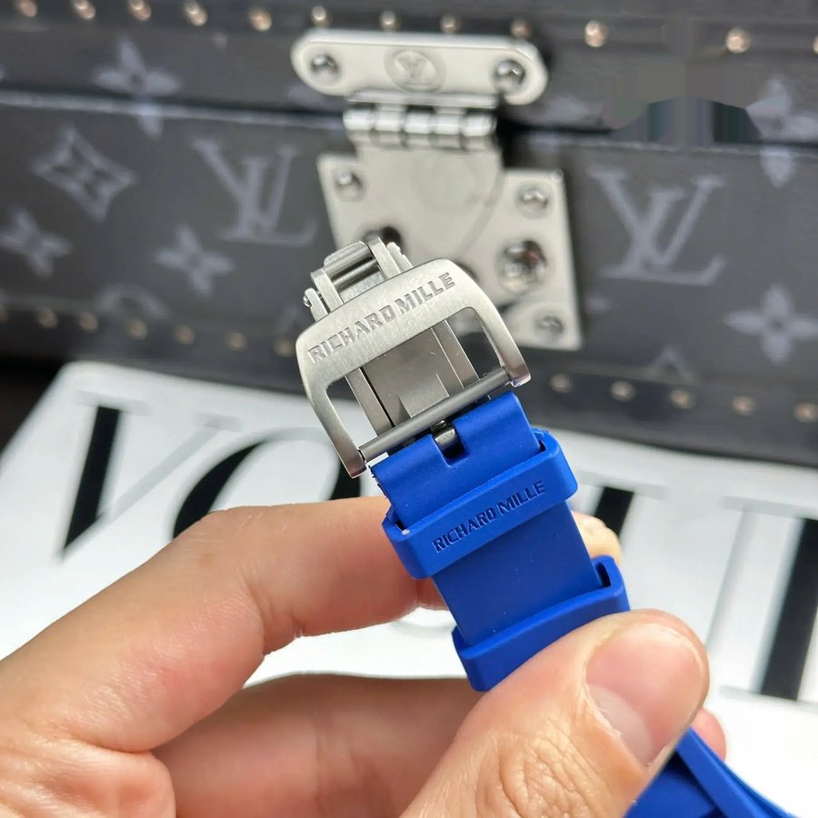 Reloj réplica: Richard Mille RM 52-03 Paris Saint-Germain, tourbillon, cerámica azul, correa de caucho, 48 mm X 39,3 mm — a buen precio – Foto 10