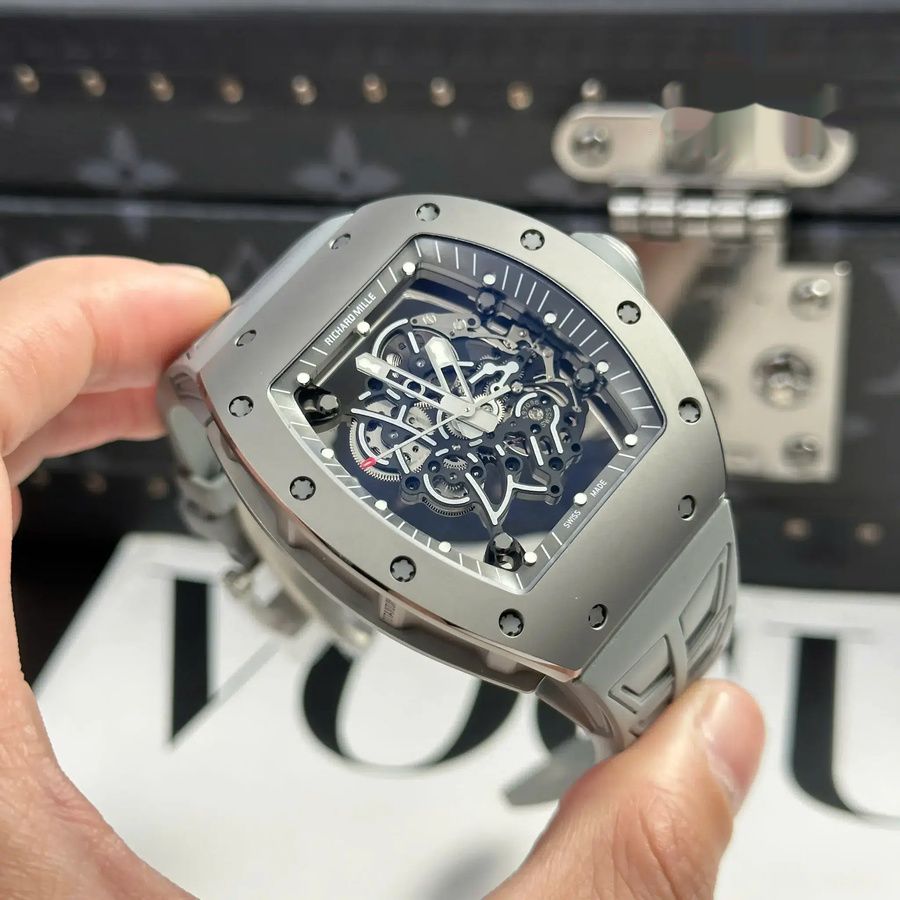 Reloj réplica: Richard Mille RM 055 Bubba Watson, completamente gris, titanio, &, cerámica, ZF 42,7 mm — legendario – Foto 4