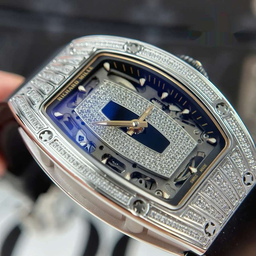 Reloj réplica: Richard Mille RM 07-01 Lady, diamantes, negro, ónice, esfera, correa de caucho negra, ZF 45.32 X 32,3 mm — lujoso – Foto 3