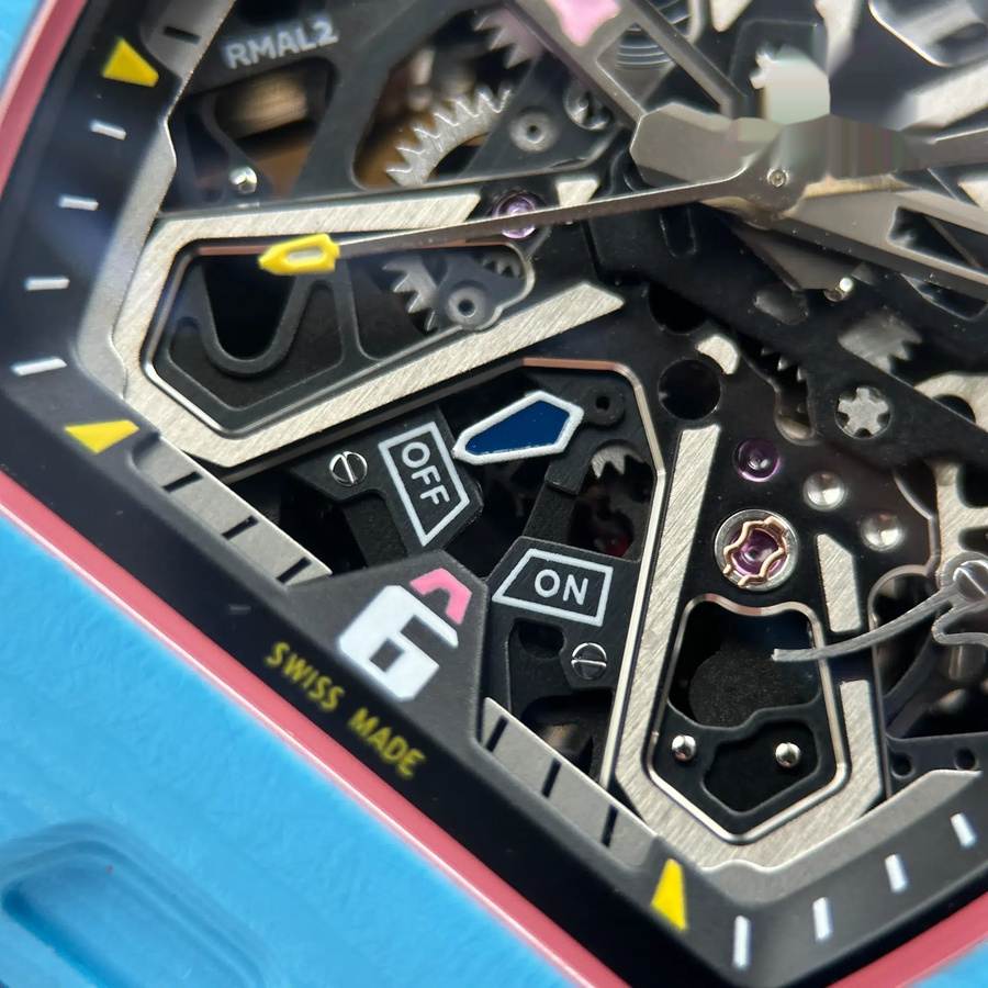 Reloj réplica: Richard Mille RM35-03 Rafael Nadal, pastel, azul, Quartz TPT, correa de caucho, 43,2 mm X 50 mm — de lujo – Foto 8