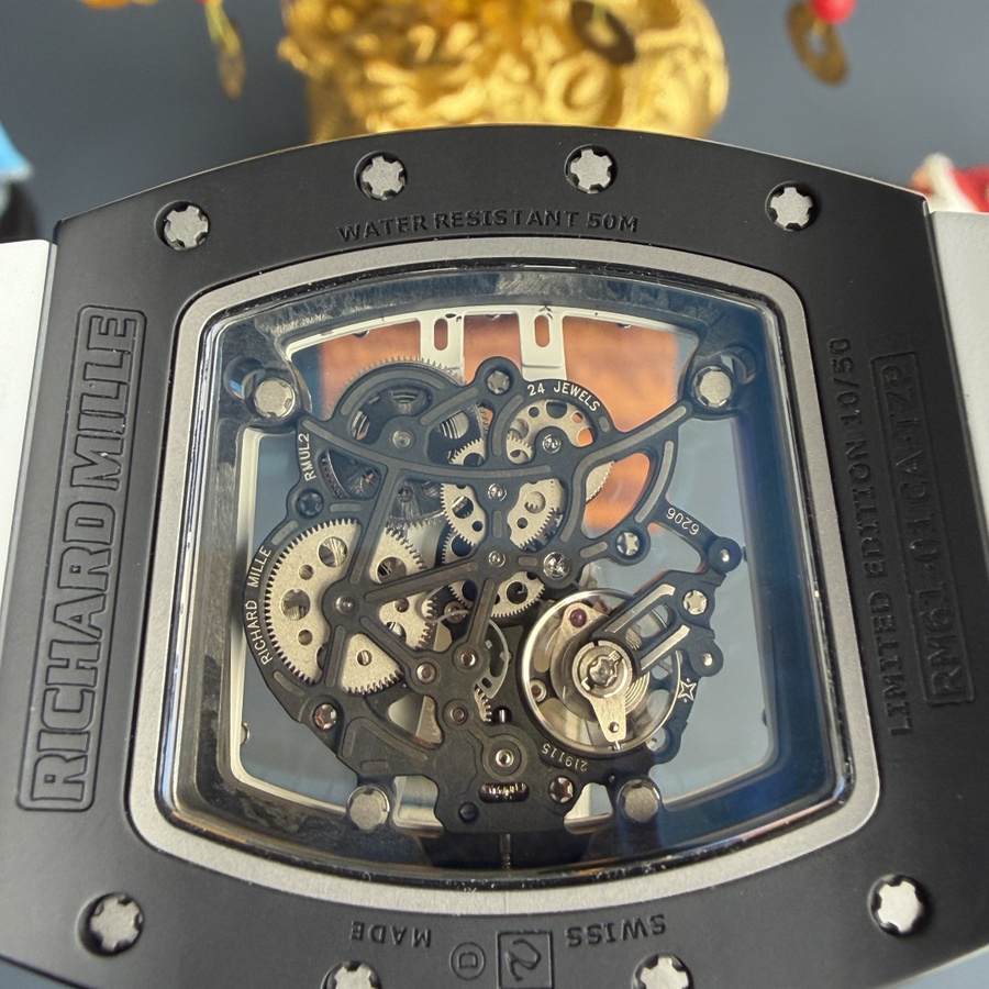 Reloj réplica: Richard Mille RM 61-01 Yohan Blake, monocromo, edición limitada, movimiento vaucher, 42,7 mm X 50,23 mm — de última novedad – Foto 8